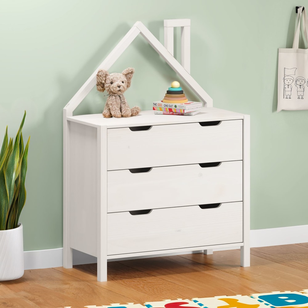 Kommode mit 3 Schubladen in Hausform, weiß - Maisons Du Monde