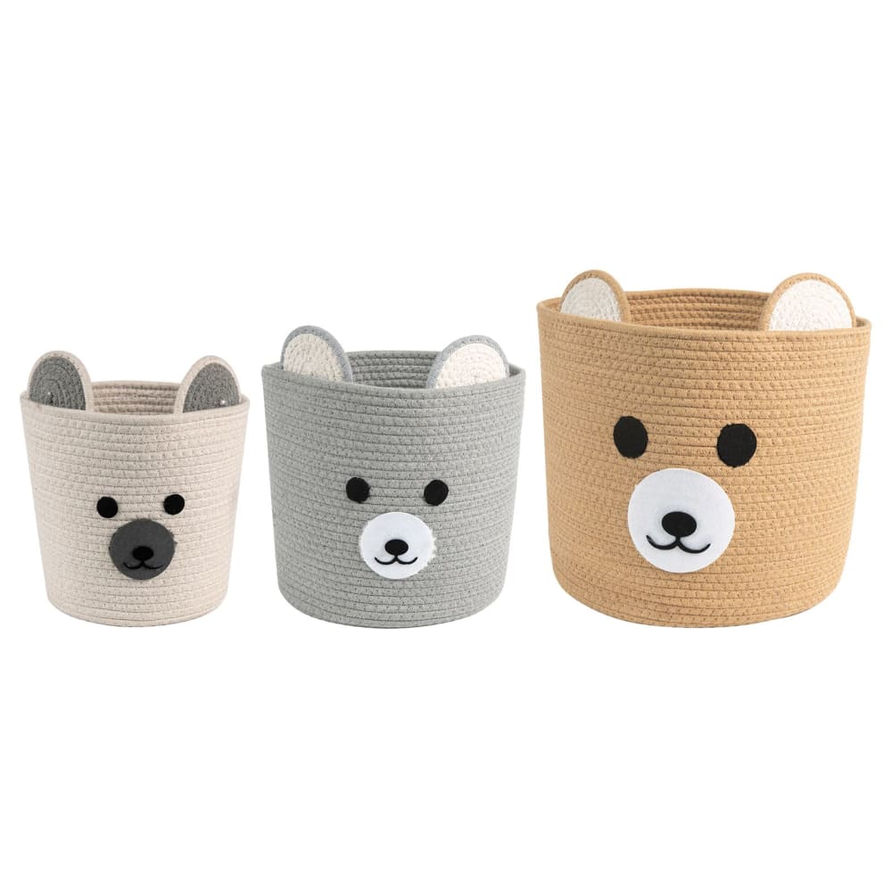 IDIMEX Kinderzimmer Aufbewahrungskörbe aus Polyester, weiß/grau style industrial Braun Baumwolle