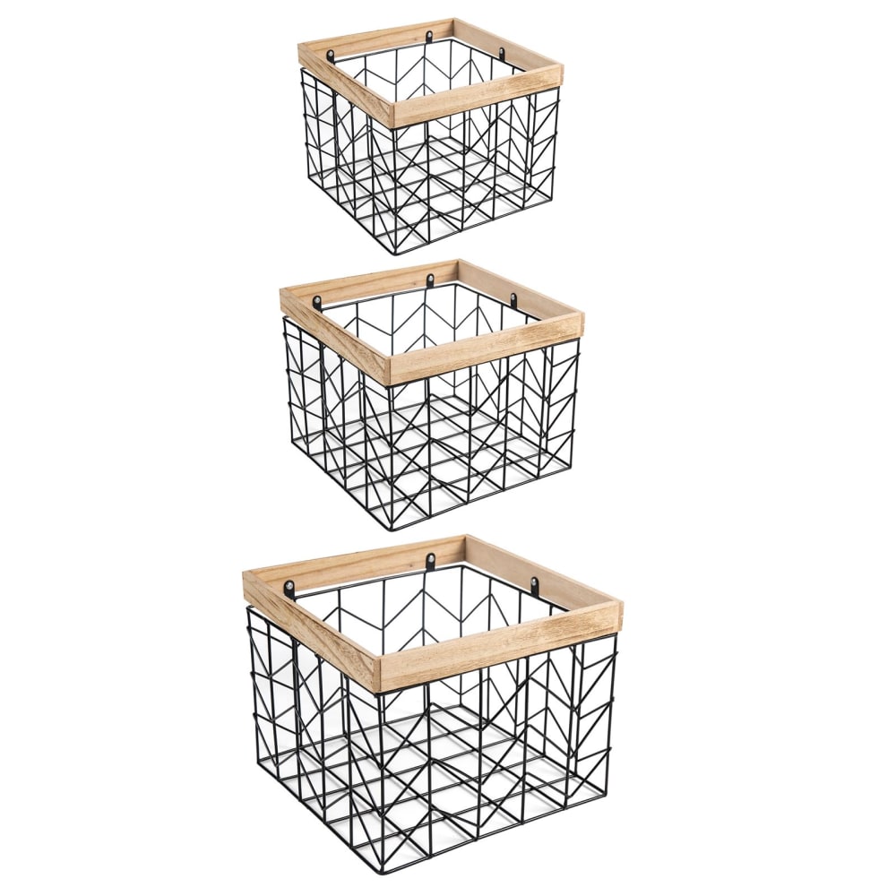 IDIMEX Metallkörbe stapelbar, natur style industrial Schwarz Metall