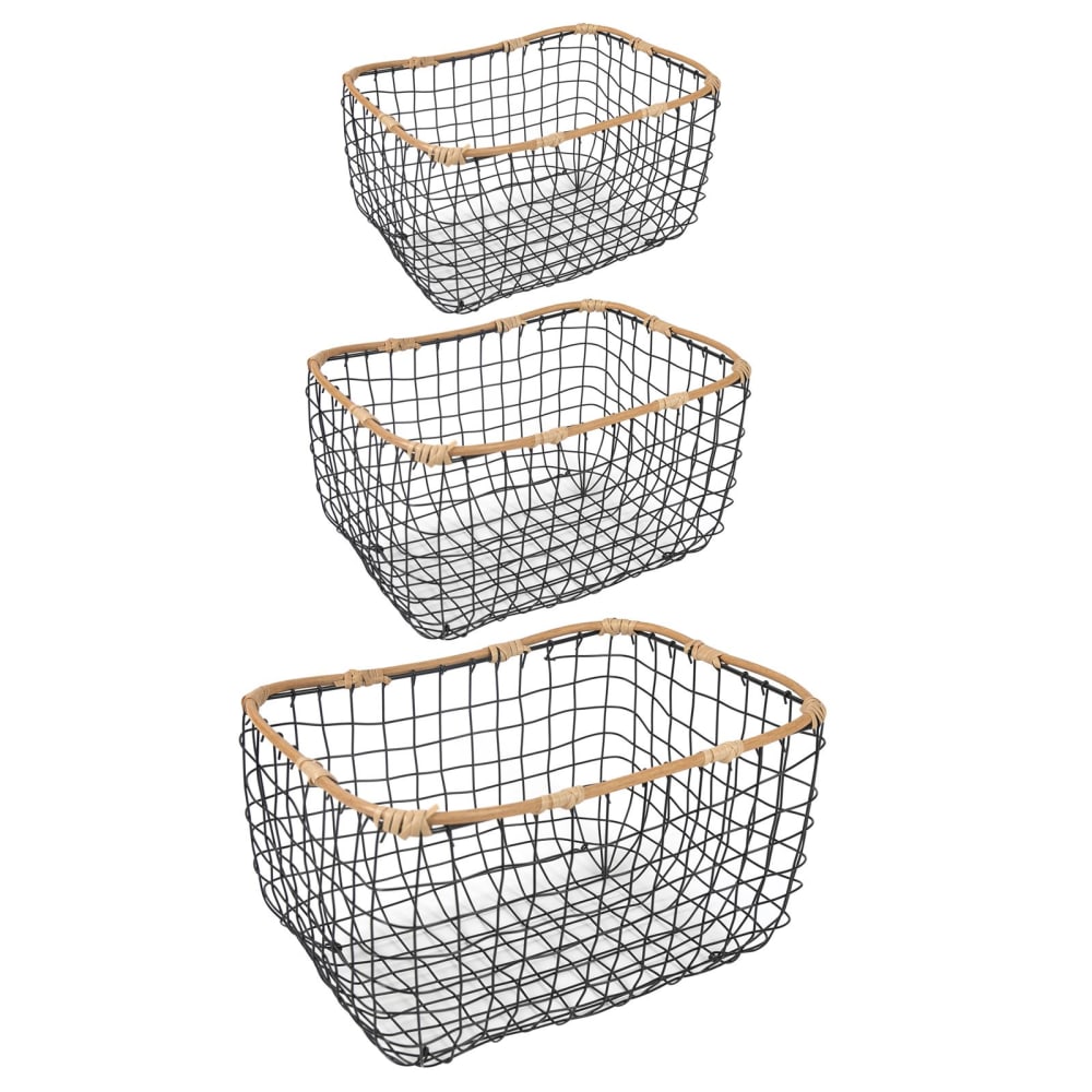IDIMEX Metallkörbe stapelbar, schwarz style landhaus - Metall