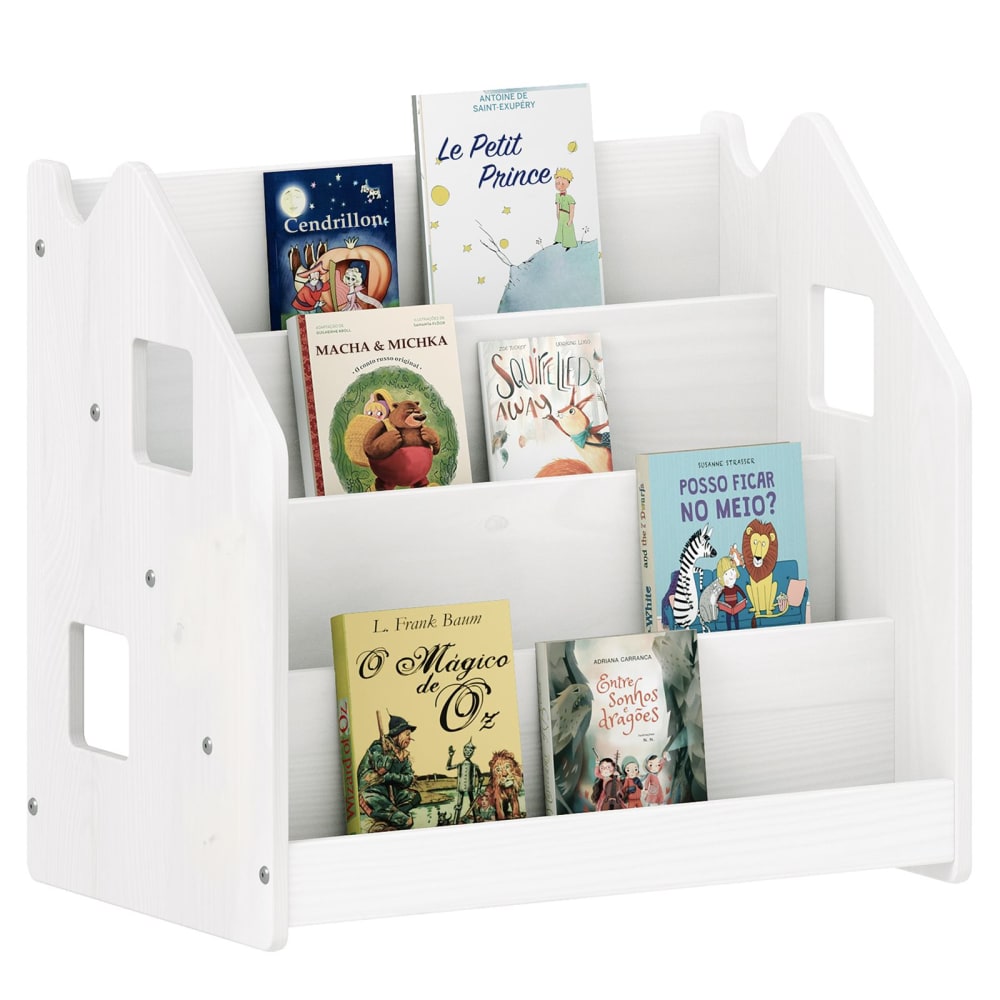 IDIMEX Bücherregal mit 4 Fächern aus Kiefer, weiß style modern Holz Kinder