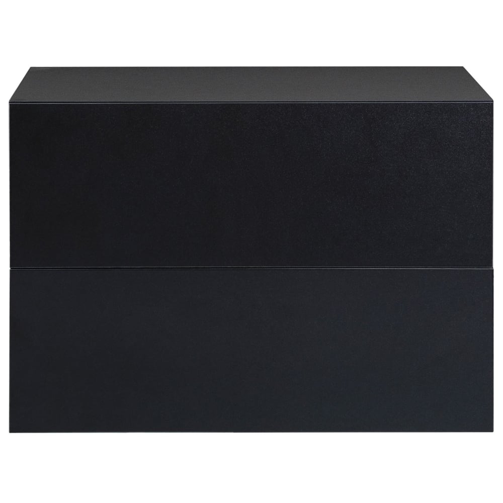 Table de chevet suspendue 2 tiroirs, noir