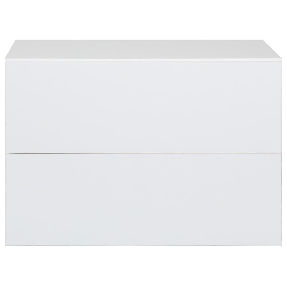 Table de chevet suspendue 2 tiroirs, blanc