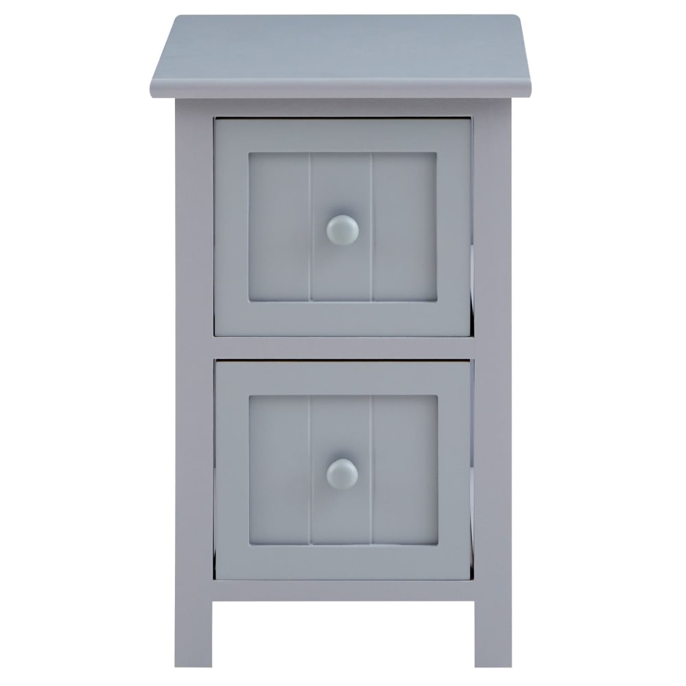 Table de chevet 2 tiroirs, gris