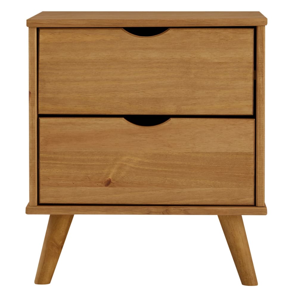 IDIMEX Nachttisch mit zwei Schubladen aus Kiefer, gebeizt/gewachst style modern Braun Holz