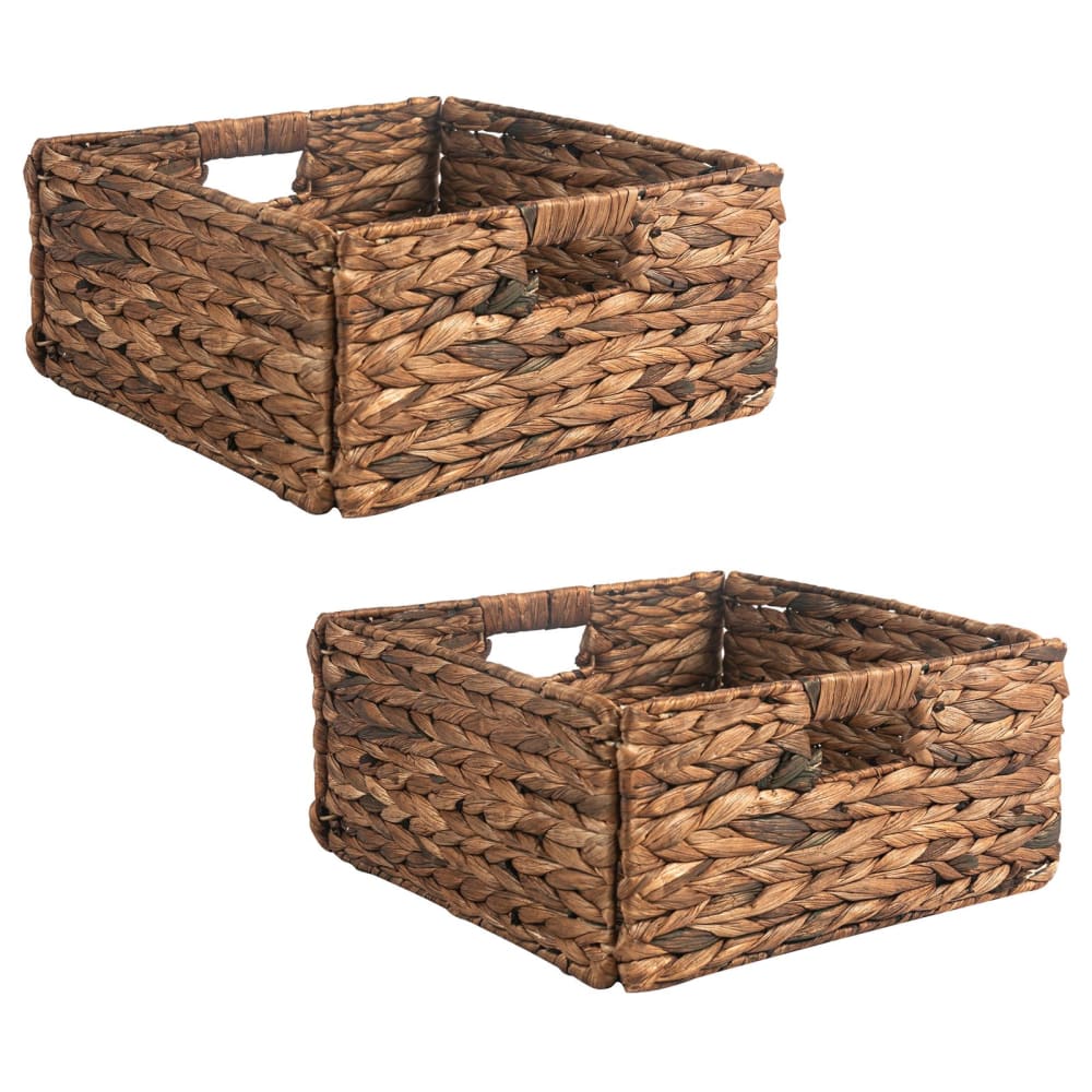 IDIMEX 2er-Set Aufbewahrungskörbe aus Wasserhyazinthe mit Griffen, braun style landhaus - Naturfasern