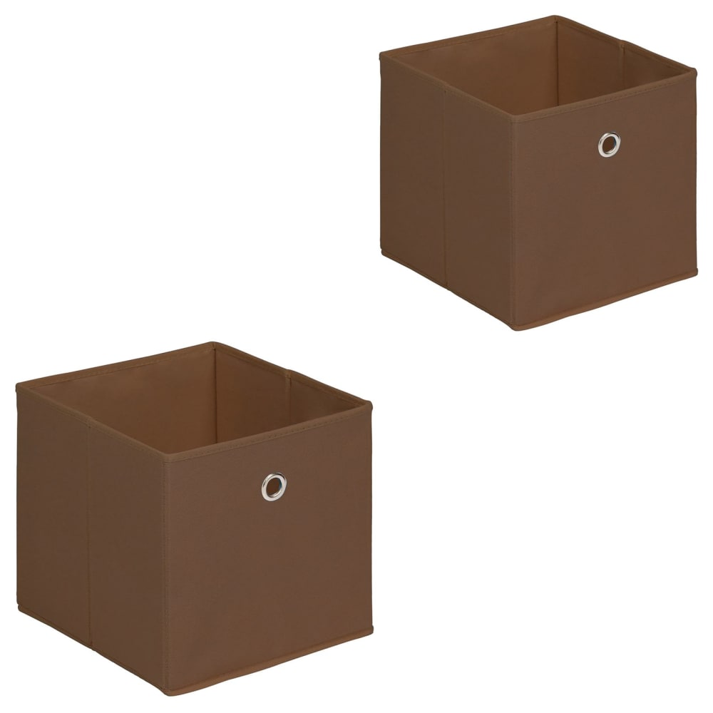 IDIMEX Boîtes de rangement (x2), brun style contemporain Marron Pp - Polypropylène