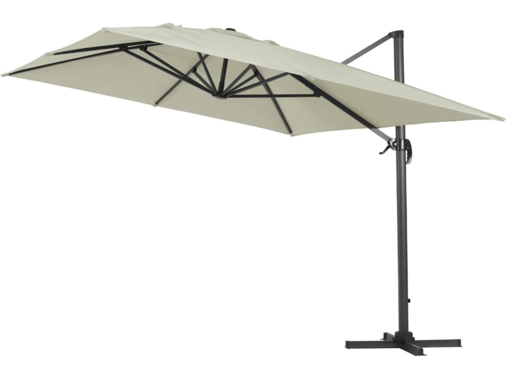 Parasol jardin en aluminium ecru 300 x 400 x 300 cm