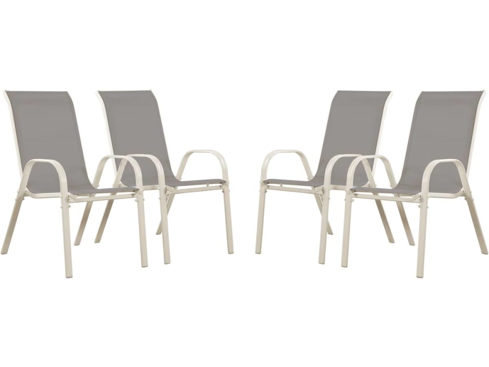 Lot de 4 fauteuils de jardin métal gris clair 535 x 75 x 92 cm