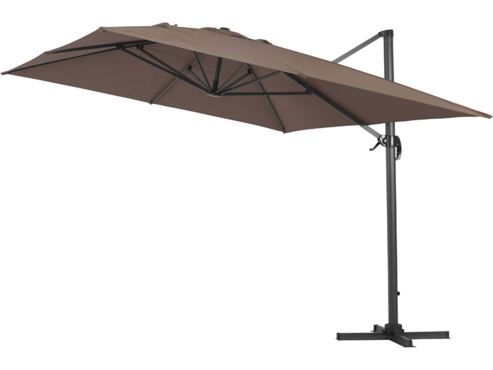 Parasol jardin en aluminium marron 300 x 400 x 300 cm