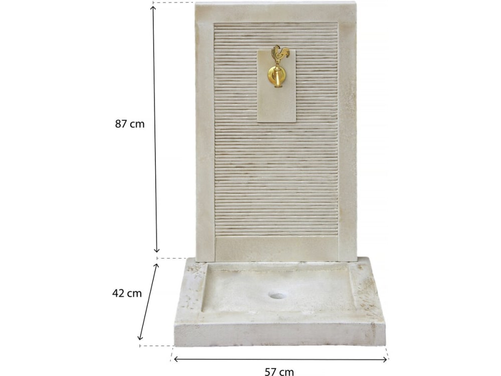 Fontaine de jardin en pierre reconstituée  57 x 42 x 87 cm