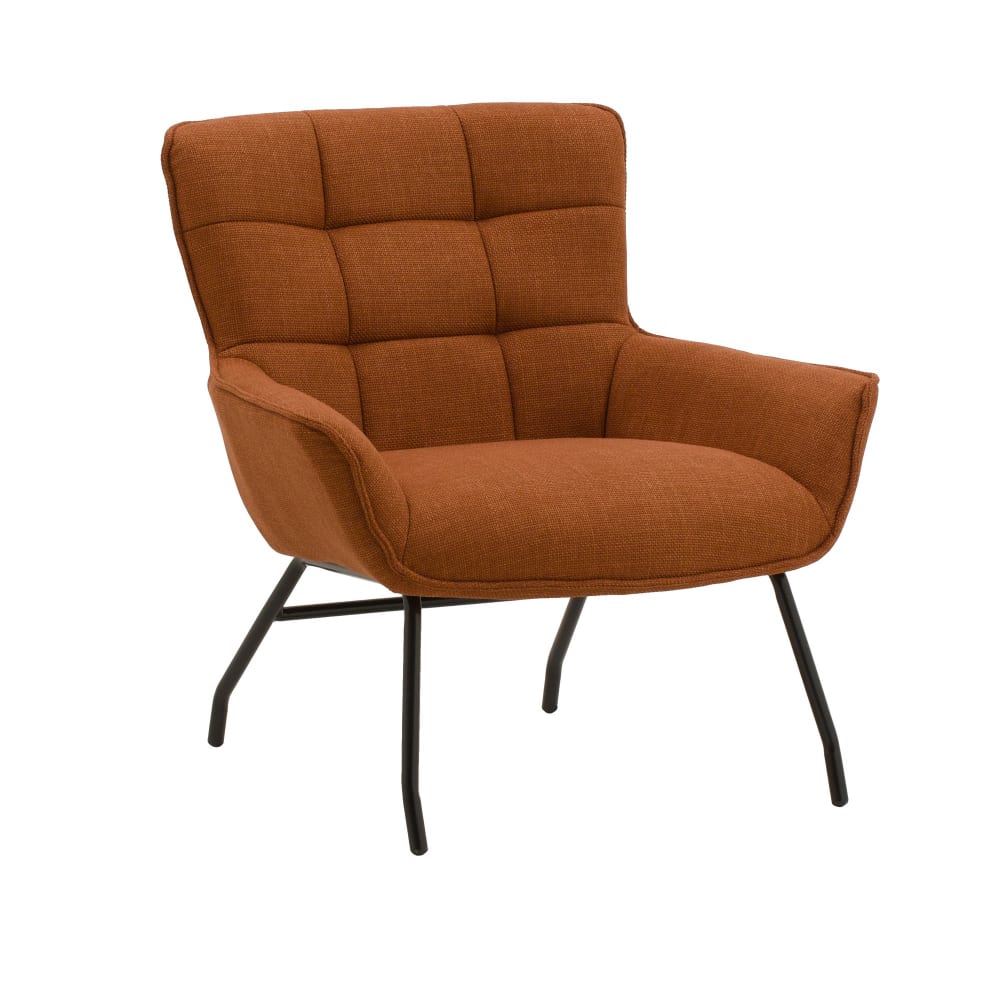 Fauteuil en tissu terracotta