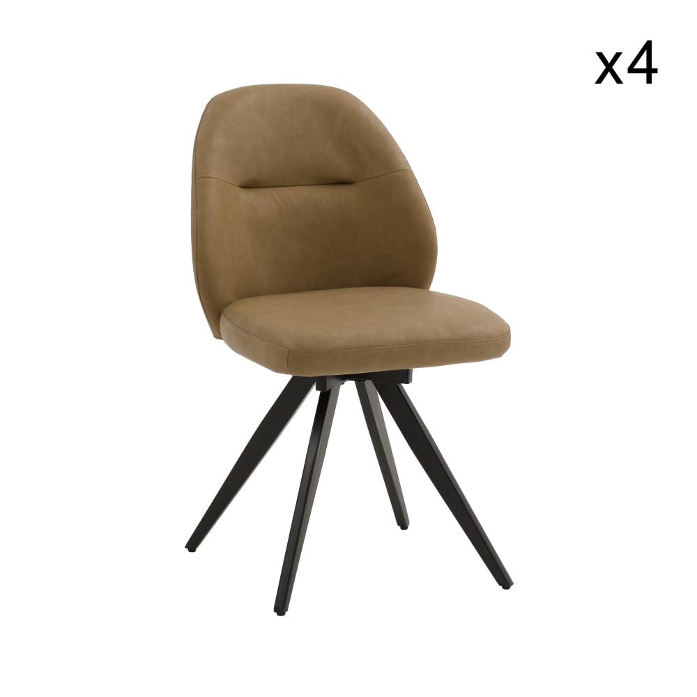 Ensemble de 4 chaises - cuir