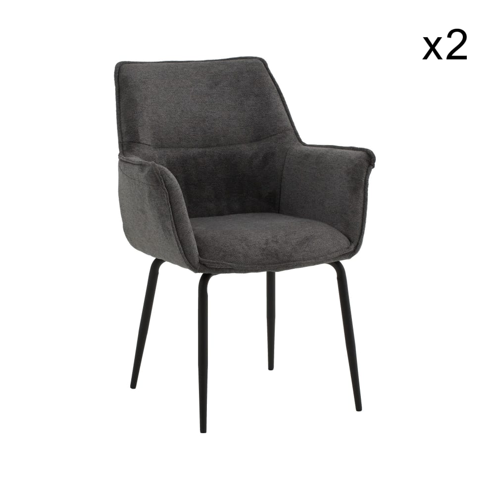 Lot de 2 chaises en tissu - pieds