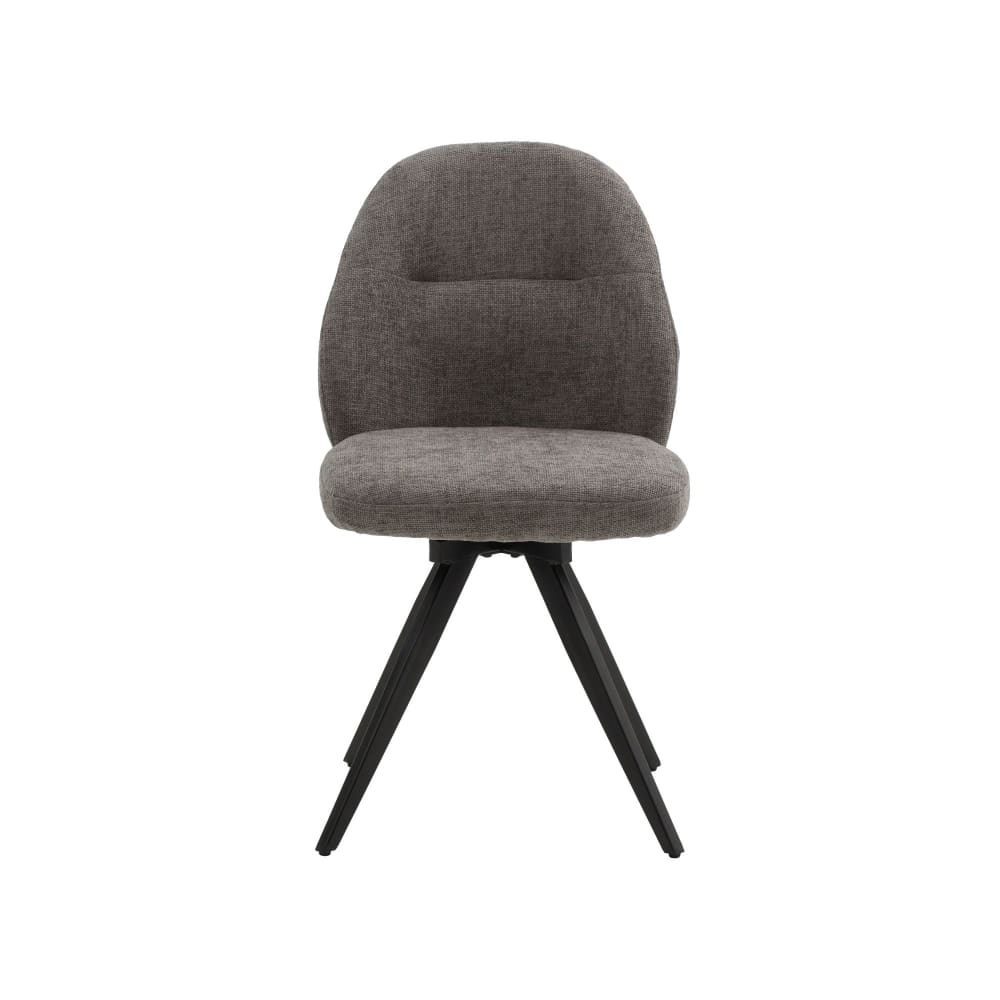 Ensemble de 4 chaises pivotantes en tissu gris et pieds en métal noir