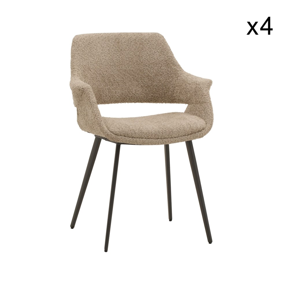 Lot de 4 chaises en tissu