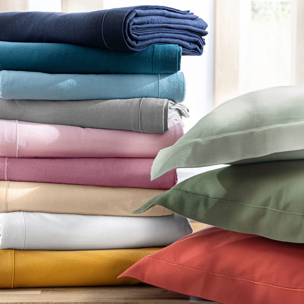 Drap-housse en coton vert amande 140x200x28cm — vue 4