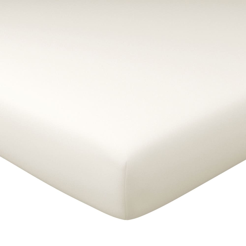 Drap-housse grand bonnet en coton blanc ivoire 160x200x32cm