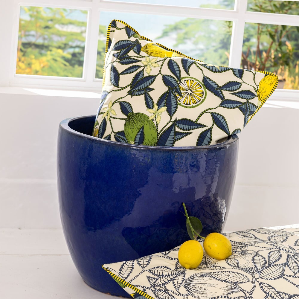 Drap-housse en coton jaune citron 140x190x28cm — vue 4