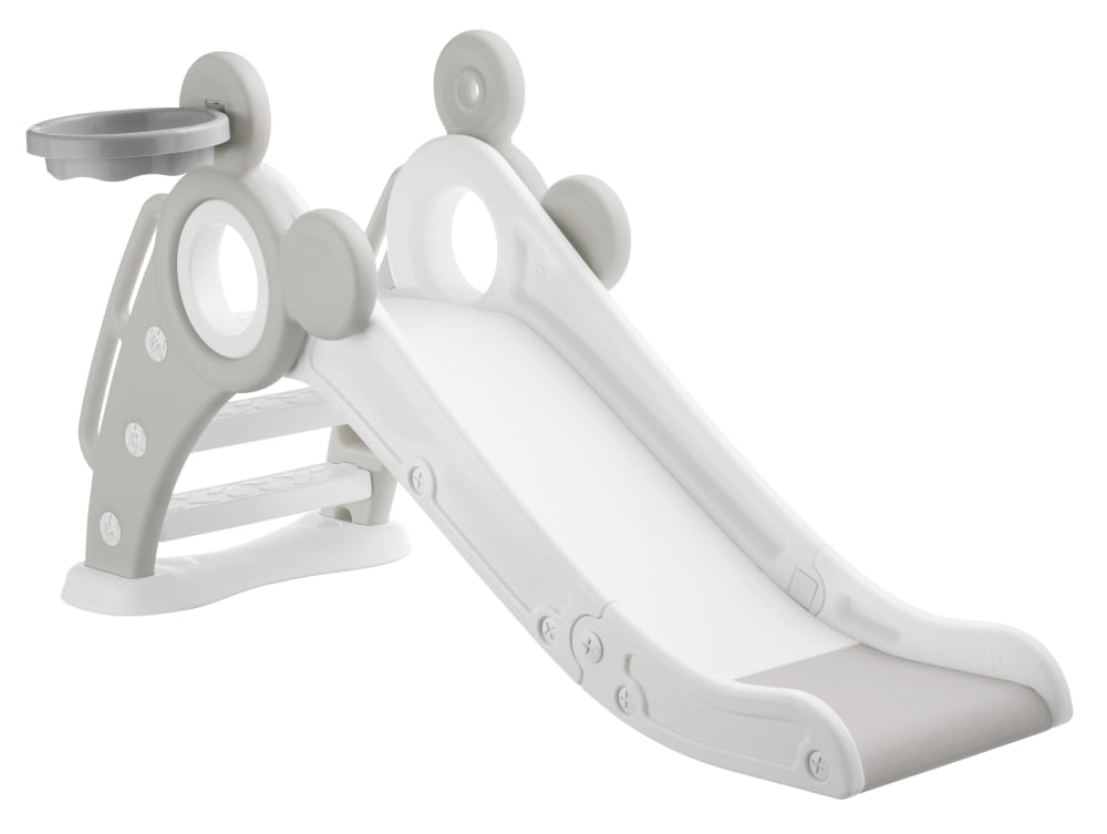 Toboggan pliable pour enfants avec panier de basket gris