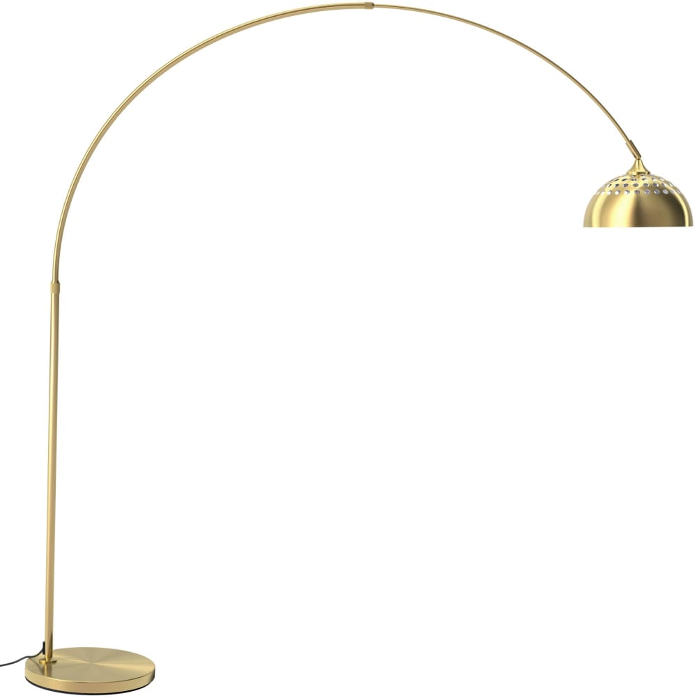 Lampe sur pied en acier laqué époxy 60w réglable en hauteur doré — vue 3