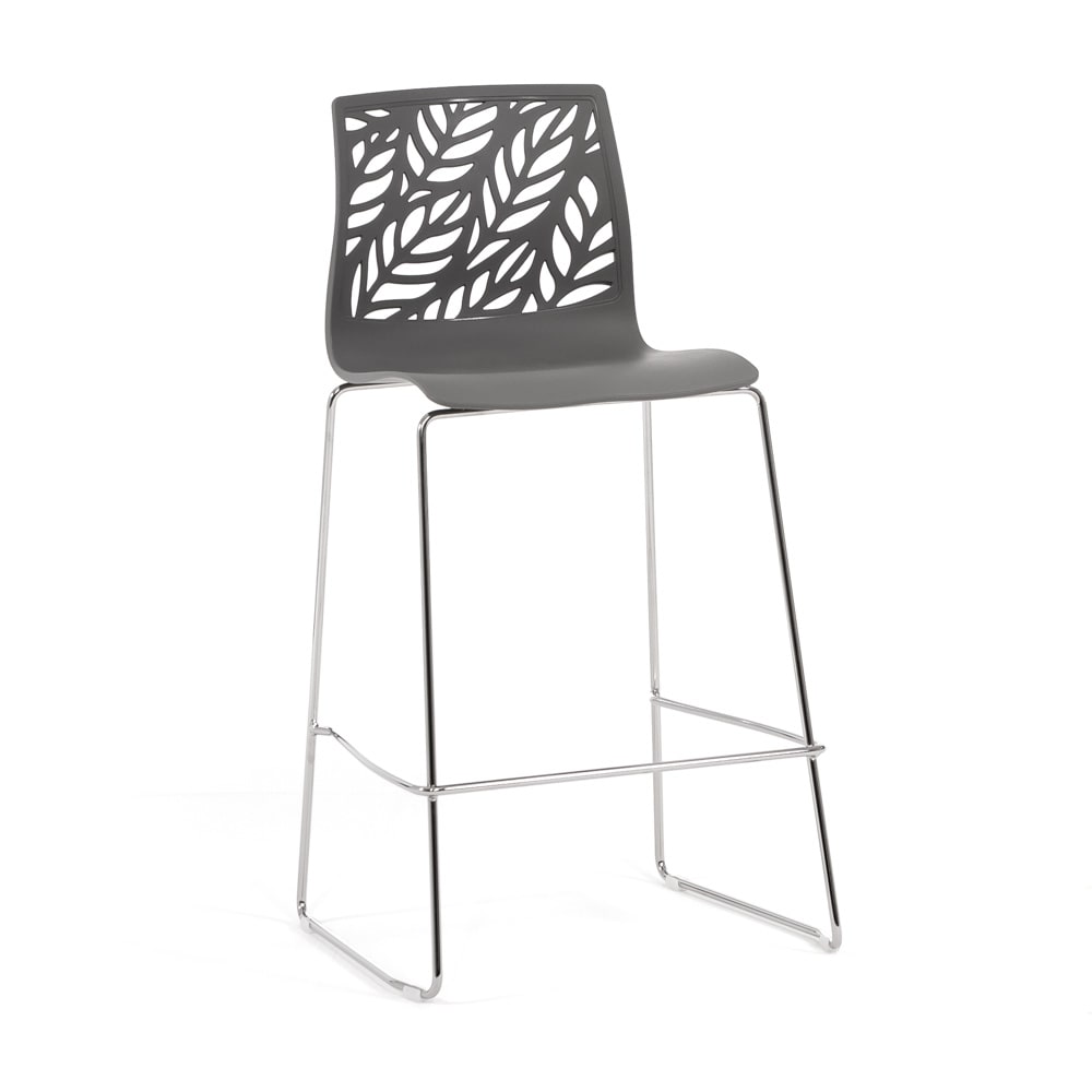 Tabouret de cuisine en résine avec fibre de verre gris foncé