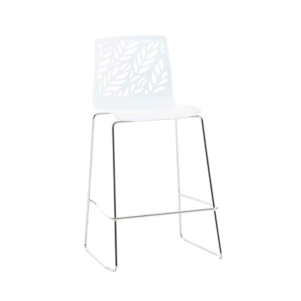Tabouret de cuisine en résine avec fibre de verre blanc