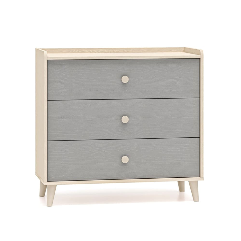 Petits meubles Kommode mit 3 Schubladen Holz Beige - Grau - Holzeffekt BEIGE SPANPLATTE Kinder