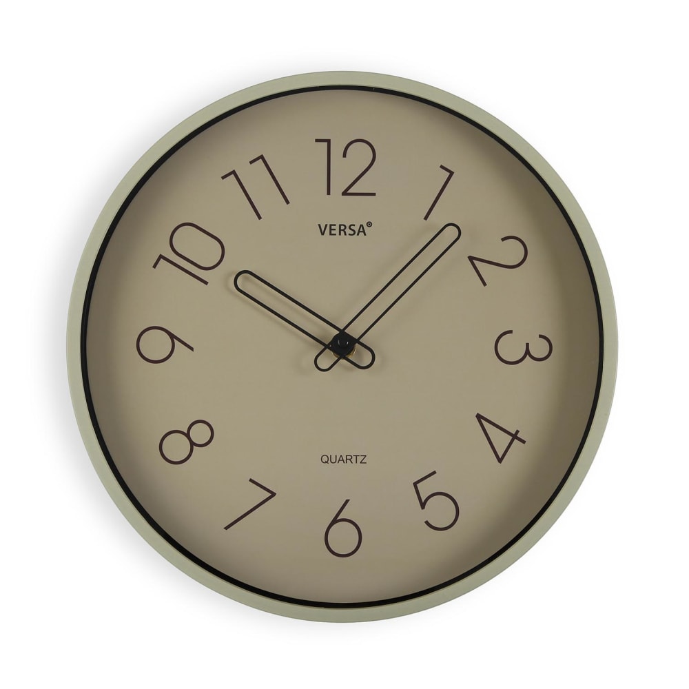 Versa Home Horloge murale en plastique gris style classique chic - Pvc - Poly Chlorure De Vinyle