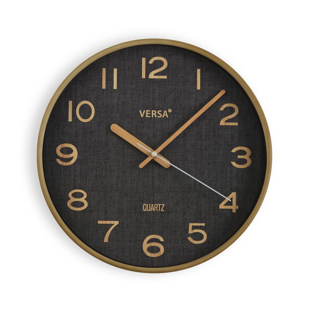 Versa Home Horloge murale en plastique noir style contemporain - Pvc - Poly Chlorure De Vinyle
