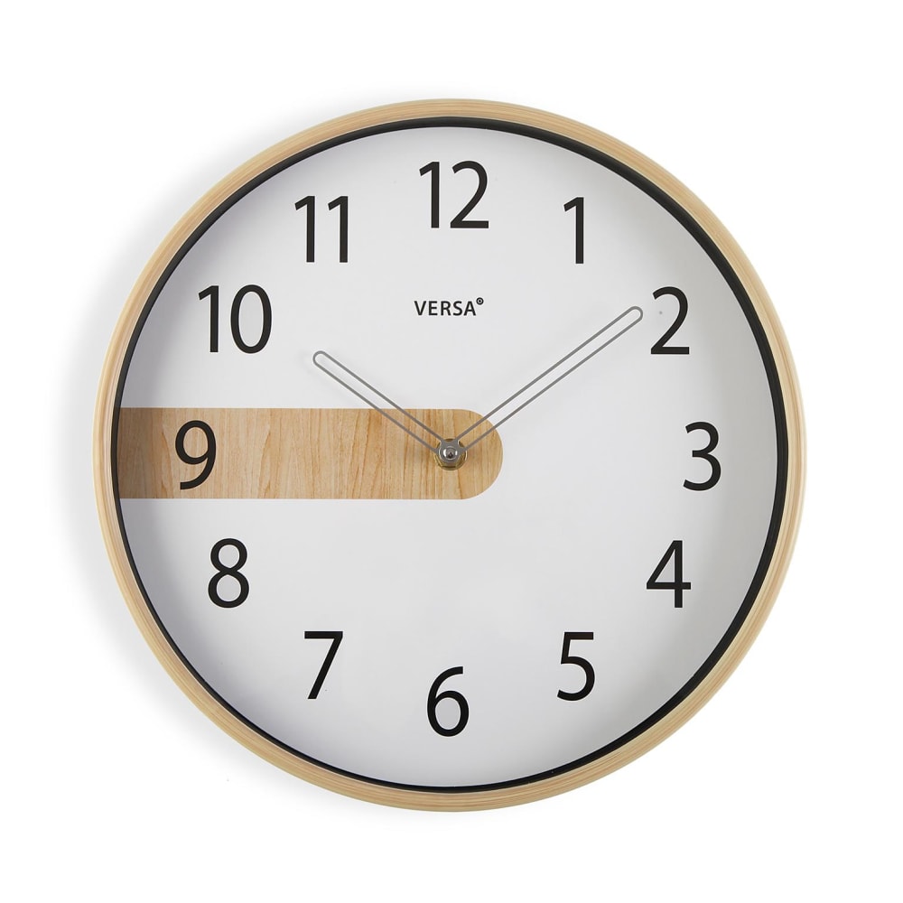 Versa Home Horloge murale en plastique blanc style contemporain - Pvc - Poly Chlorure De Vinyle