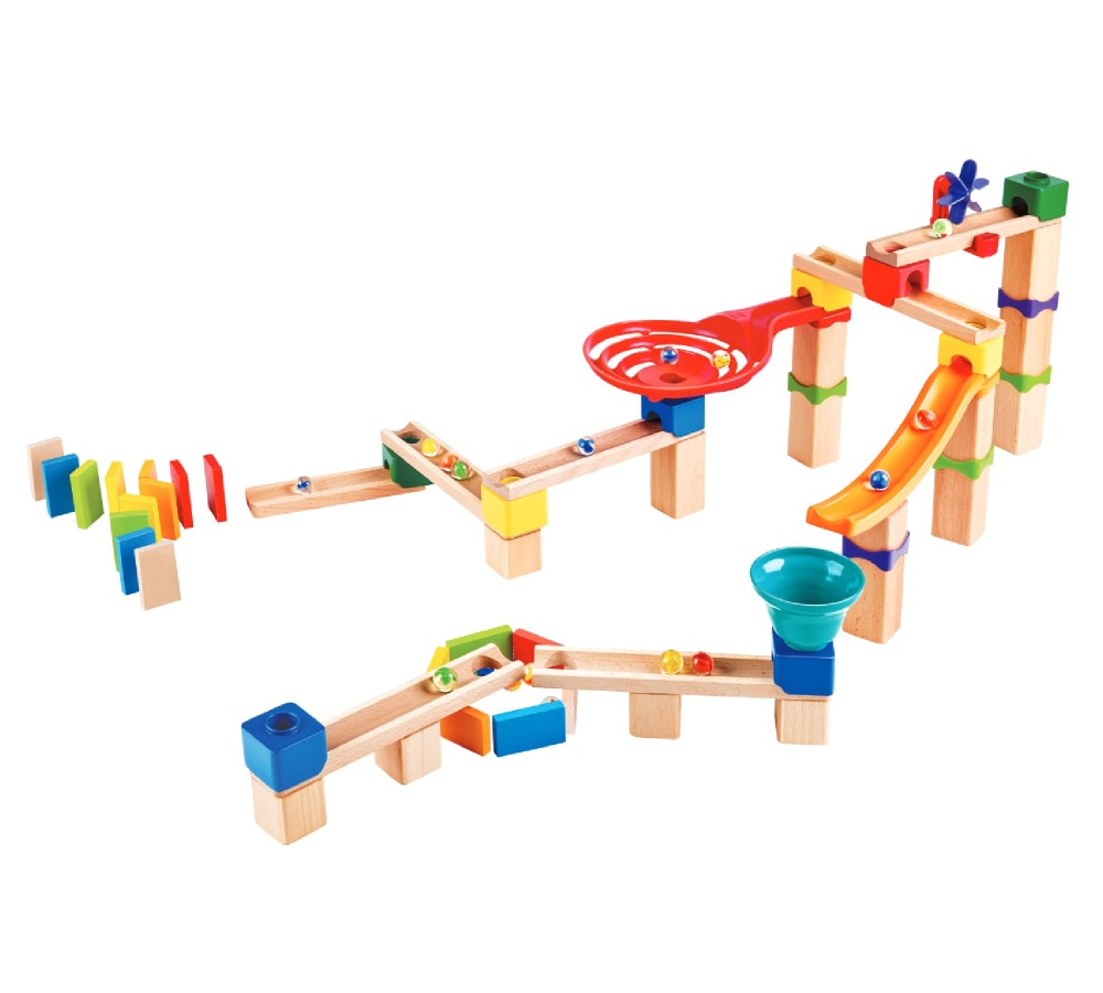 Hape Geschwindigkeitsrennen auf der Murmelbahn MEHRFARBIG HOLZ Kinder