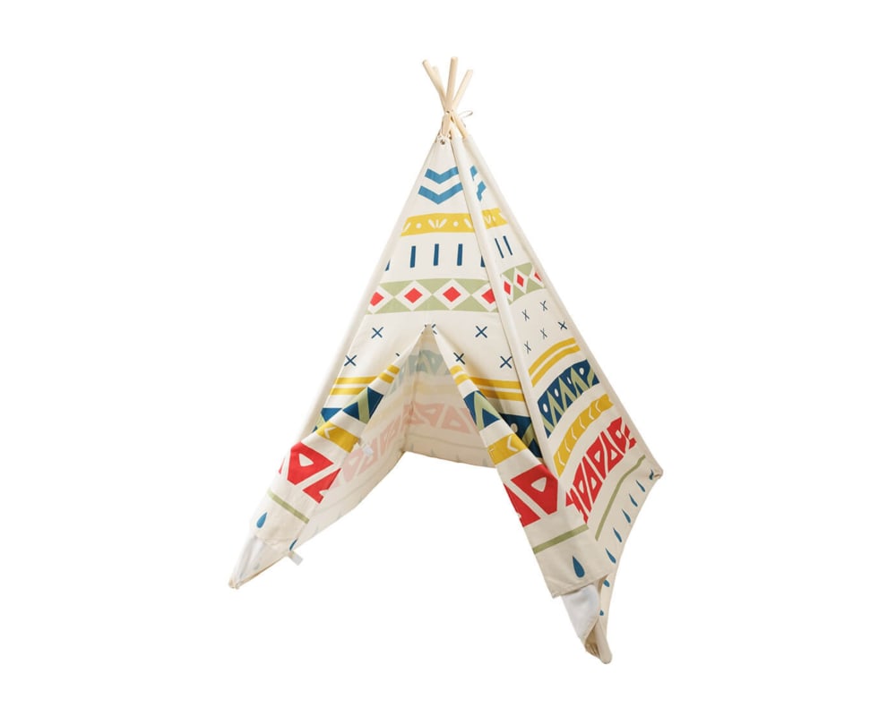 Eurekakids Kinder-Tipi-Zelt aus Holz MEHRFARBIG STOFF Kinder