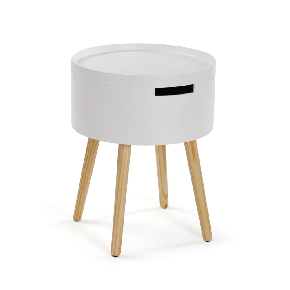 Table de chevet en aggloméré blanc