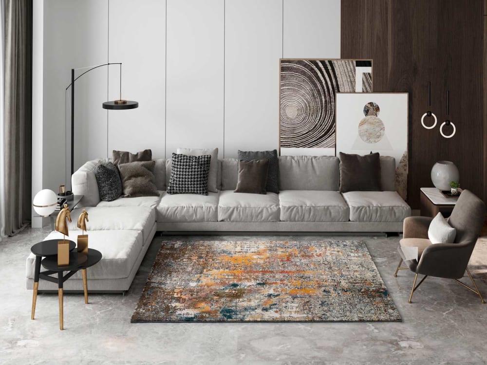 Tapis abstrait multicolore 80x150 cm — vue 3