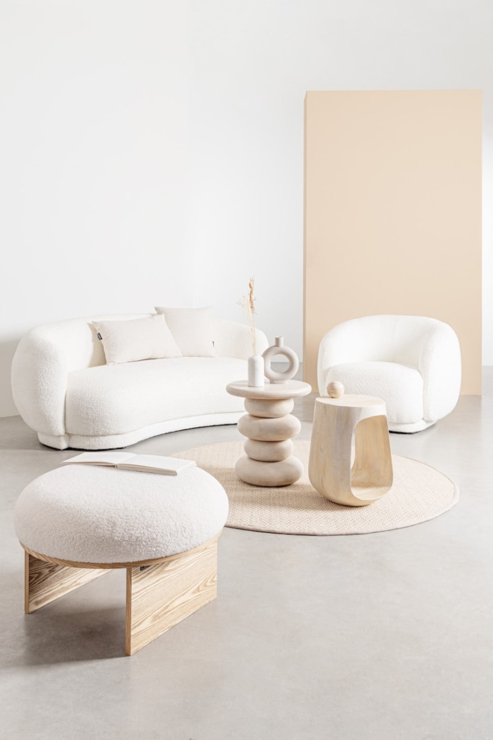 Table d'appoint ronde en bois crème d40 - Maisons du Monde
