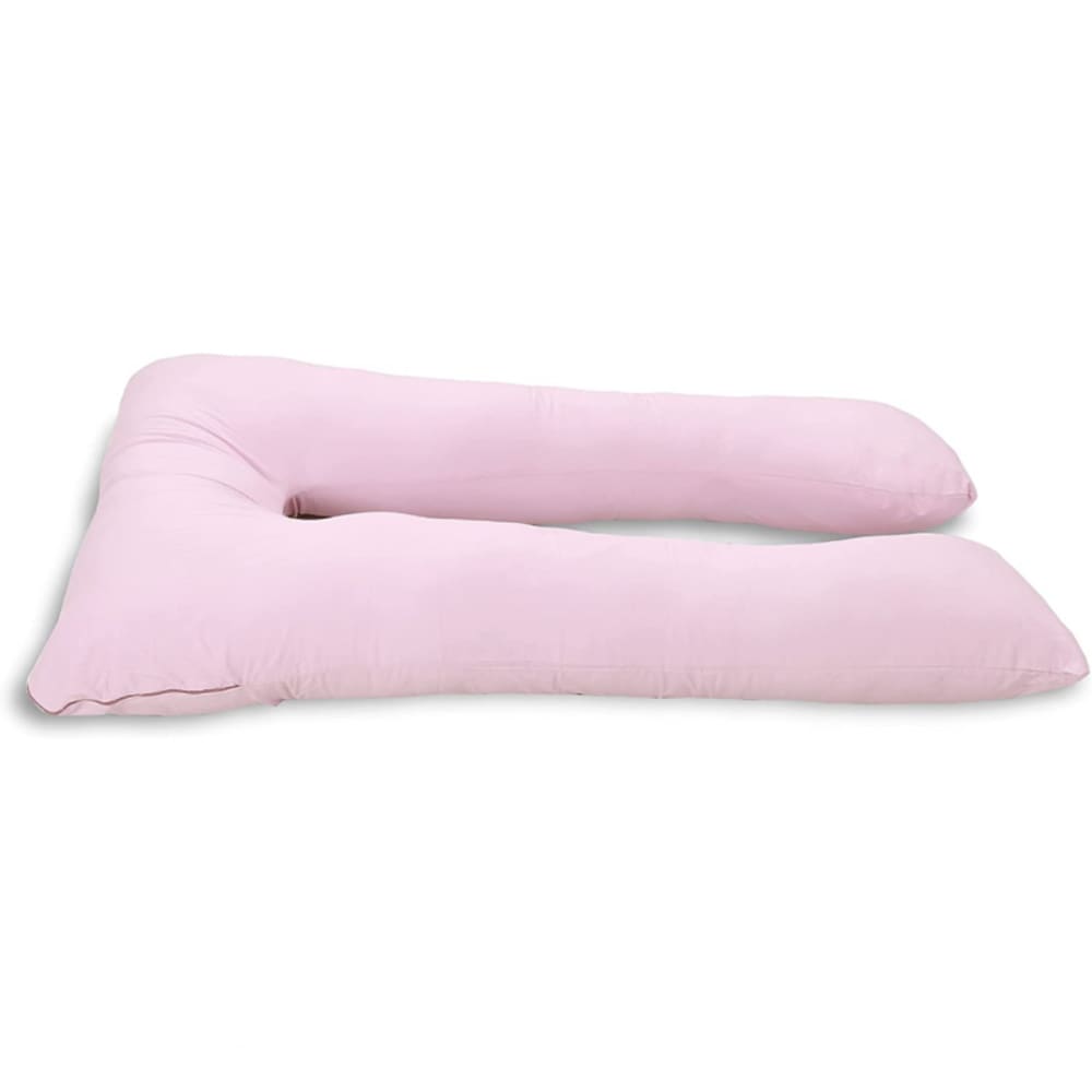 Coussin de grossesse déhoussable en coton 140x80 cm rose
