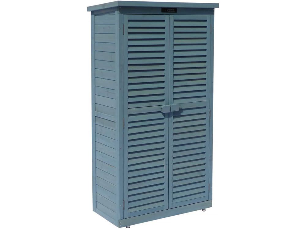 Armoire de jardin bois en bois bleu 87 x 46 x 160 cm