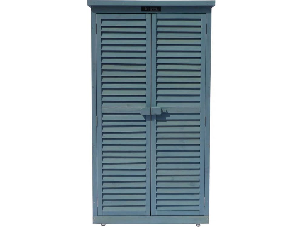 Armoire de jardin bois en bois bleu 87 x 46 x 160 cm