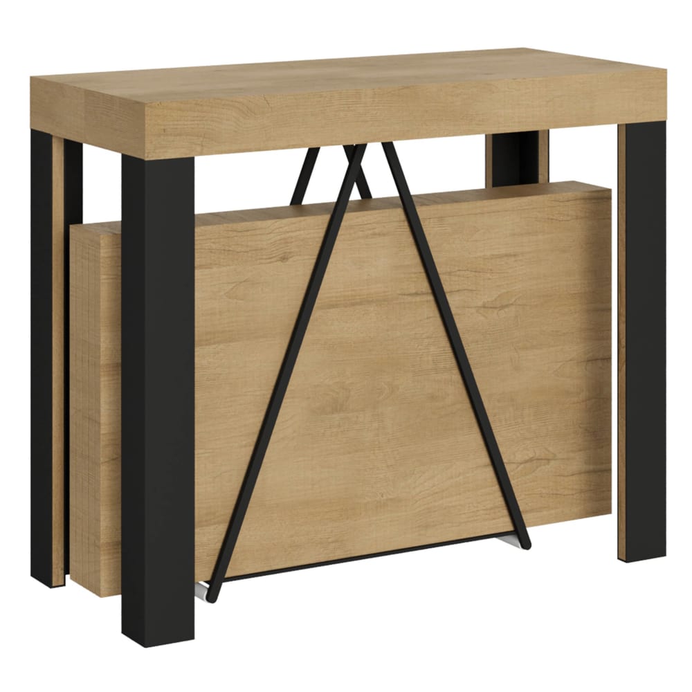 Console extensible 90x40/300 cm effet bois chêne nature