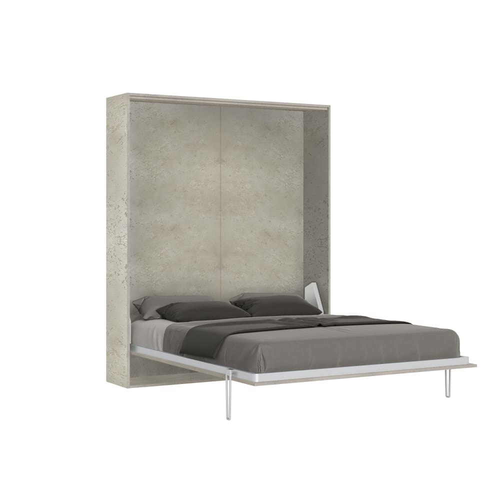 Itamoby Schrankbett 140 vertikal Cashmere style modern Grau Spanplatte