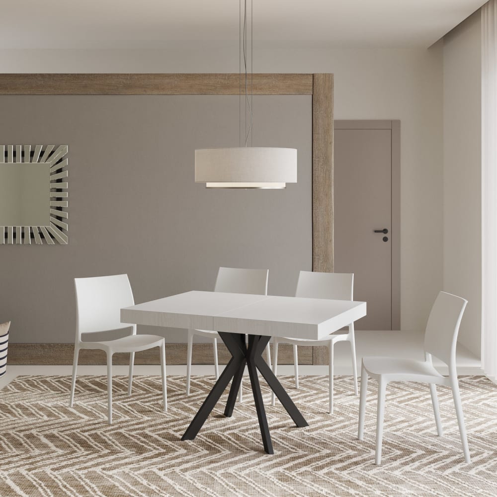 Ausziehtisch 80x120/204 cm Esche weiß - Maisons Du Monde