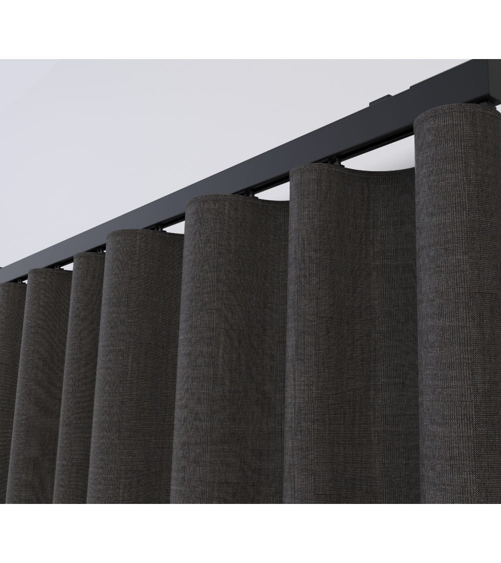 Tringle rail réversible pour rideau en aluminium l 1.50 m noir — vue 4