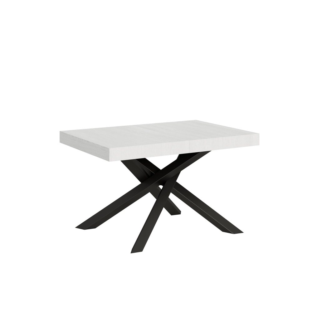 mesa extensible 90x130234 cm fresno blanco patas antracita