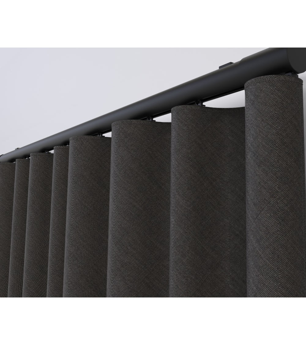 Tringle rail réversible pour rideau en aluminium l 2 m noir — vue 3