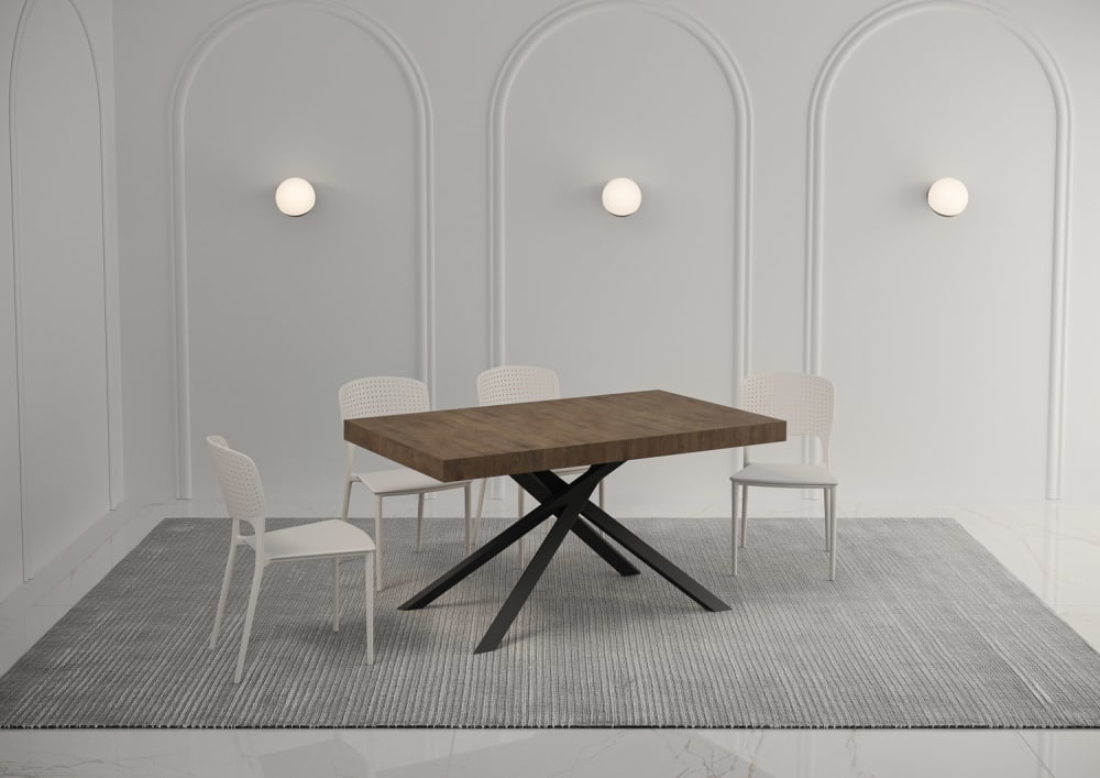 Ausziehtisch 80x140/224 cm in Holzoptik, Nussbaum - Maisons Du