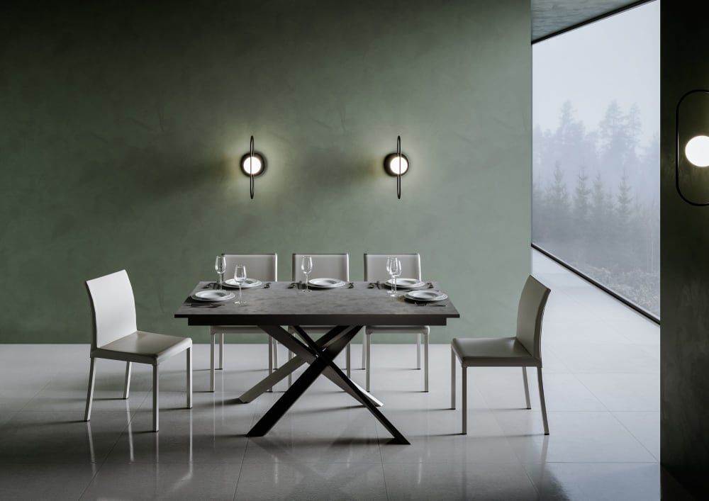 Ausziehtisch 80x160/220 cm in Holzoptik, Effekt anthrazit