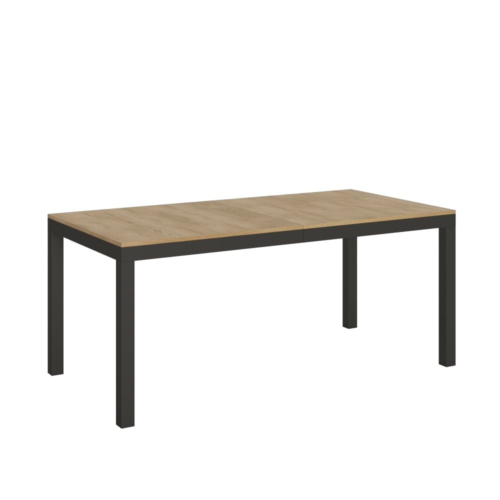 Itamoby Ausziehtisch 90x180/440 cm Eiche Natur mit Eisenrahmen aus Anthrazit style modern Braun Spanplatte