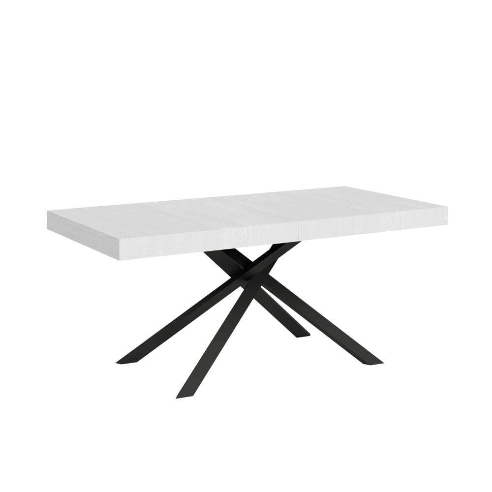 Ityhome Ausziehtisch 90x180/440 cm Esche weiß style modern - Spanplatte