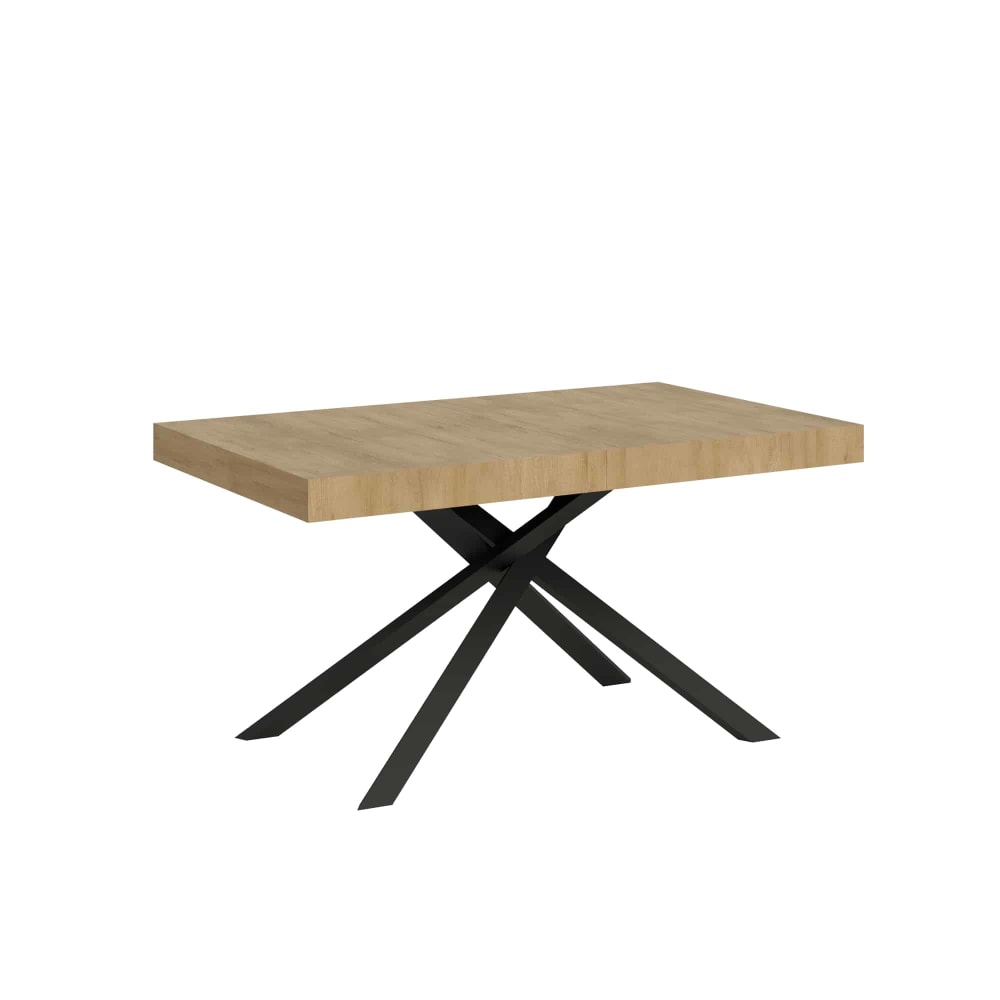Table extensible 80x140/224 cm effet bois chêne nature